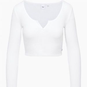 Aritzia TNA waffle scoop neck longsleeve